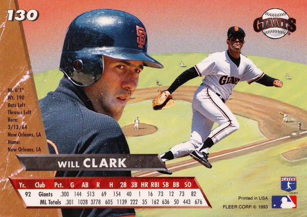 Will Clark  baseball card collectible - Main Image 2