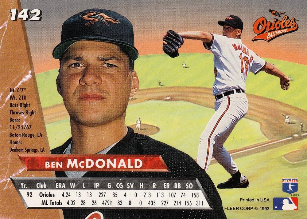 Ben McDonald  baseball card collectible - Main Image 2