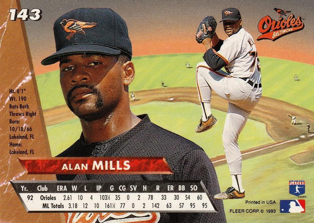 Alan Mills  baseball card collectible - Main Image 2
