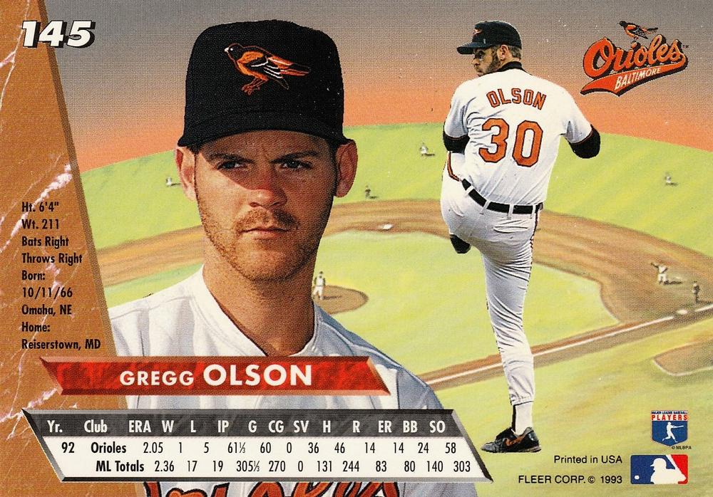 Gregg Olson  baseball card collectible - Main Image 2