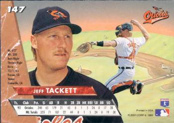 Jeff Tackett  baseball card collectible - Main Image 2