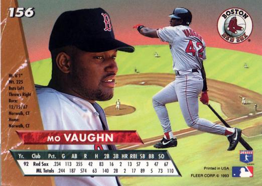 Mo Vaughn  baseball card collectible - Main Image 2