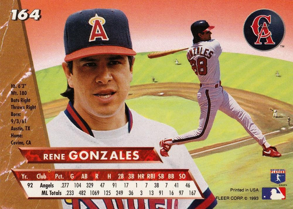 Rene Gonzales  baseball card collectible - Main Image 2
