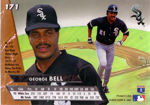 George Bell  baseball card collectible - Main Image 2