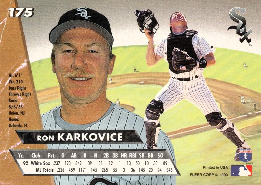 Ron Karkovice  baseball card collectible - Main Image 2