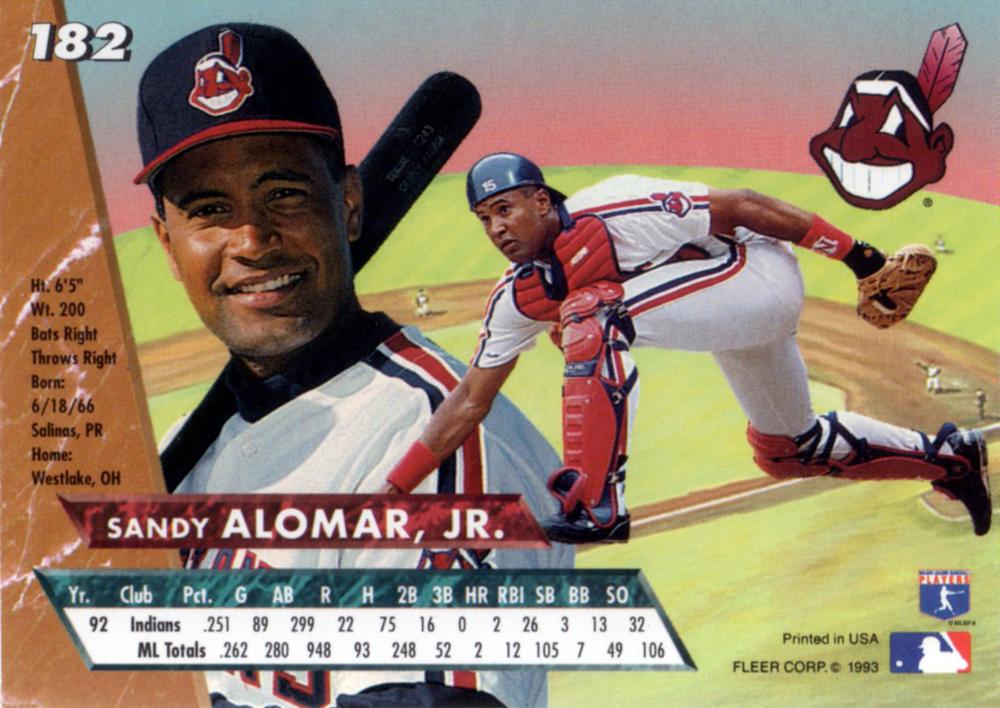 Sandy Alomar Jr.  baseball card collectible - Main Image 2