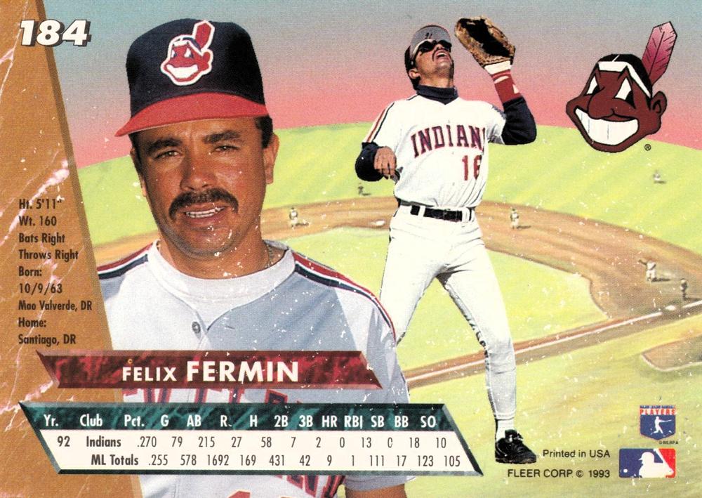 Felix Fermin  baseball card collectible - Main Image 2