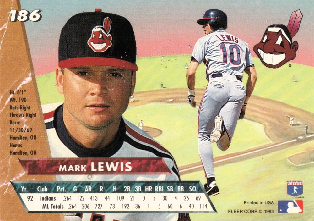 Mark Lewis  baseball card collectible - Main Image 2