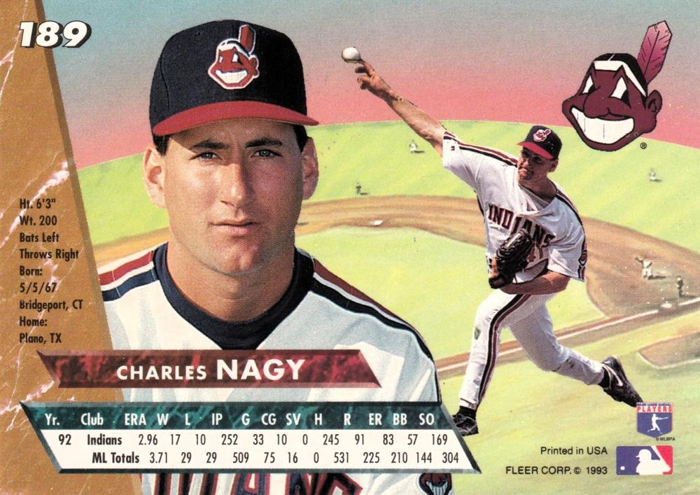 Charles Nagy  baseball card collectible - Main Image 2