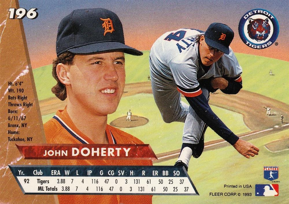 John Doherty  baseball card collectible - Main Image 2