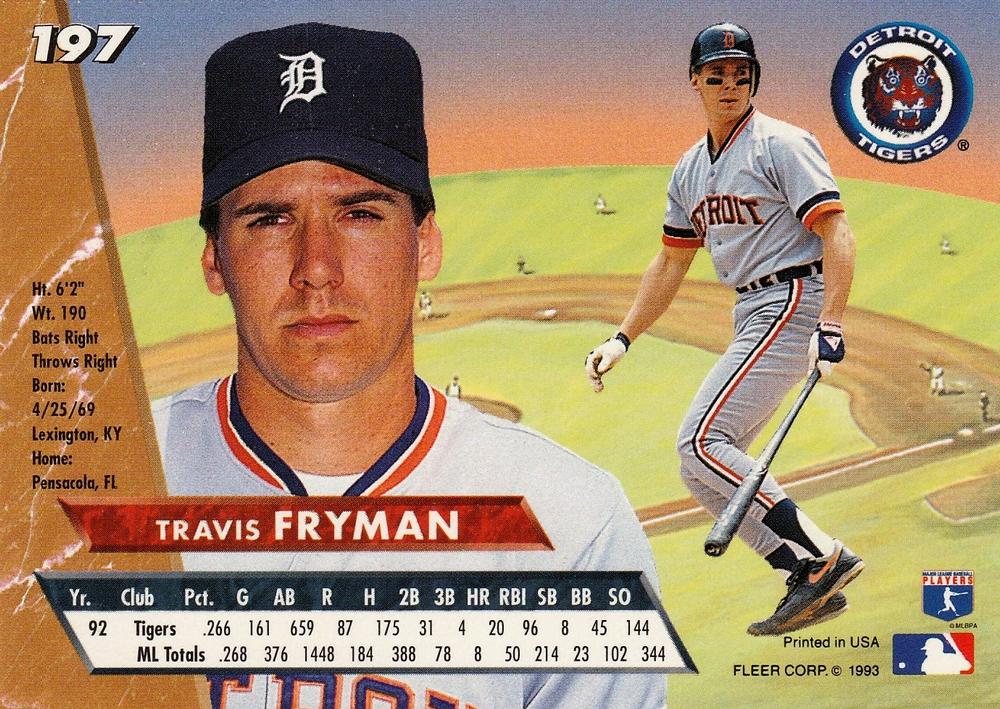 Travis Fryman  baseball card collectible - Main Image 2