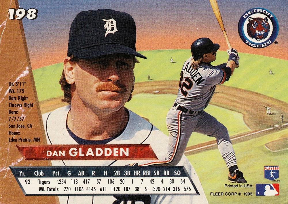 Dan Gladden  baseball card collectible - Main Image 2
