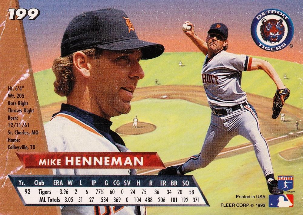 Mike Henneman  baseball card collectible - Main Image 2