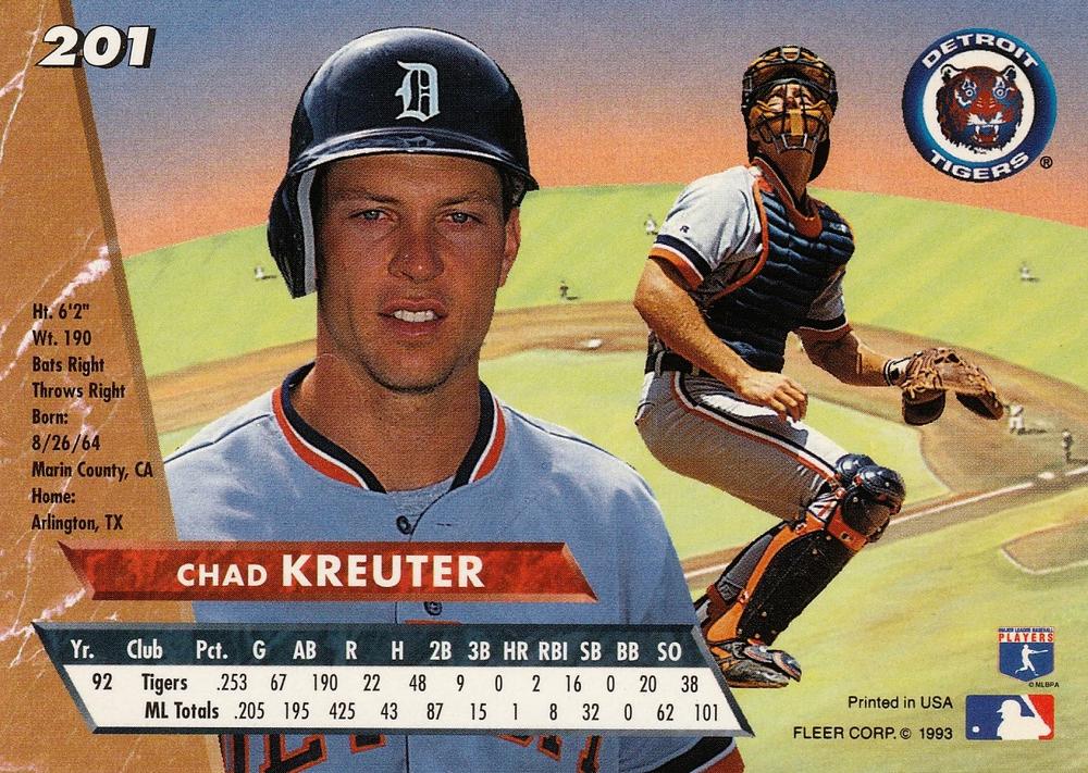 Chad Kreuter  baseball card collectible - Main Image 2