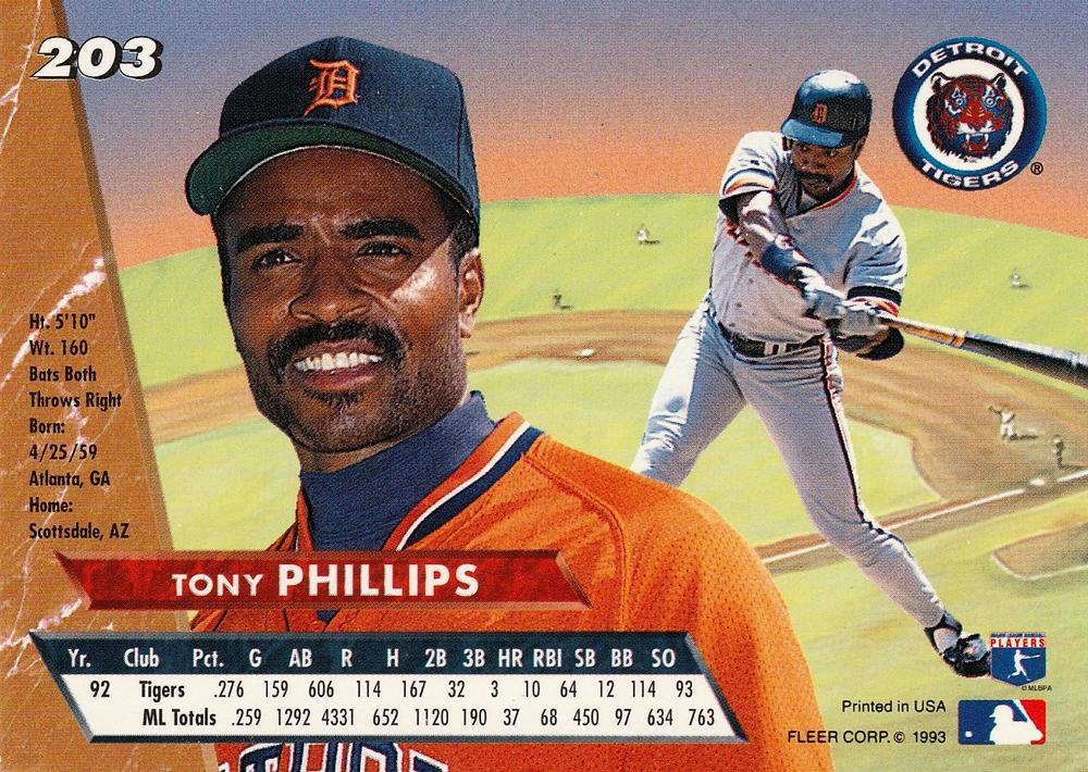 Tony Phillips  baseball card collectible - Main Image 2
