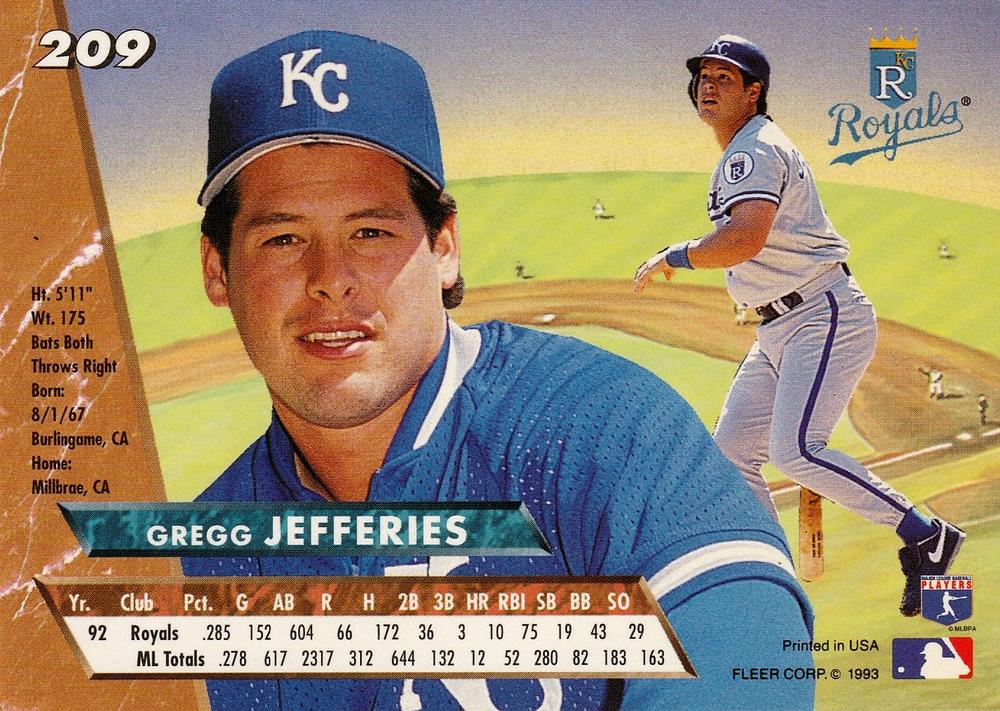 Gregg Jefferies  baseball card collectible - Main Image 2