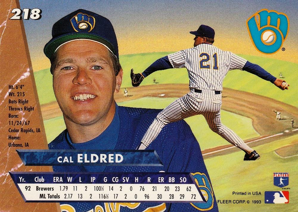 Cal Eldred  baseball card collectible - Main Image 2