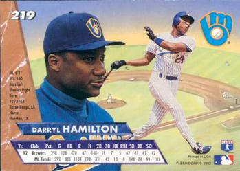 Darryl Hamilton  baseball card collectible - Main Image 2