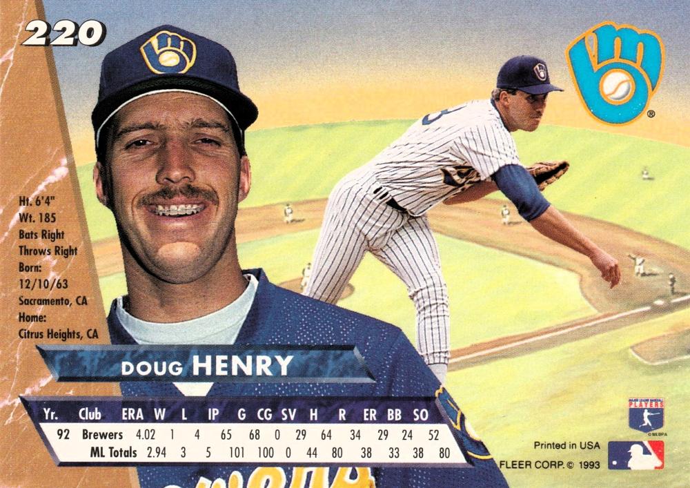 Doug Henry  baseball card collectible - Main Image 2