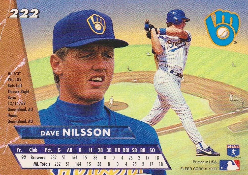 Dave Nilsson  baseball card collectible - Main Image 2