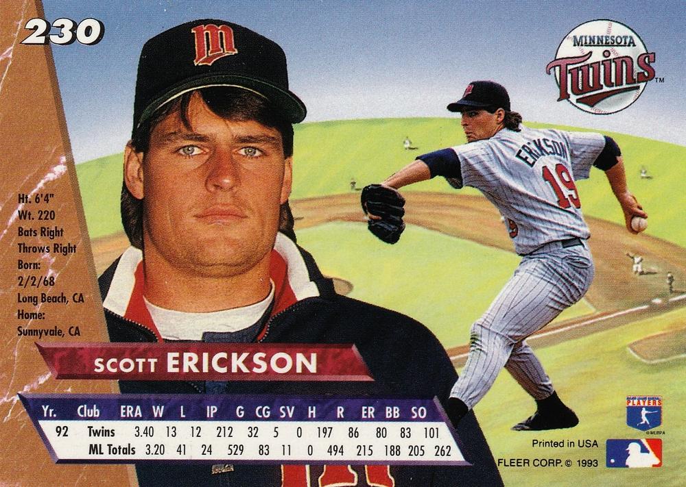 Scott Erickson  baseball card collectible - Main Image 2
