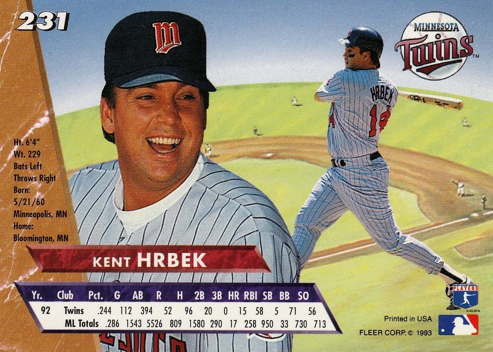 Kent Hrbek  baseball card collectible - Main Image 2