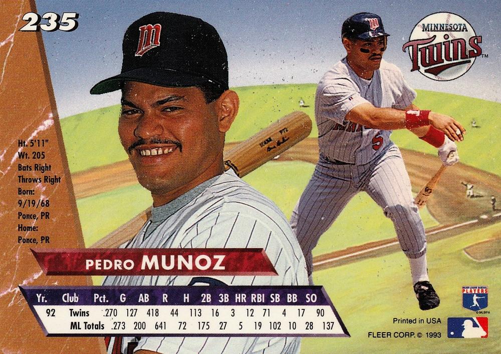 Pedro Munoz  baseball card collectible - Main Image 2