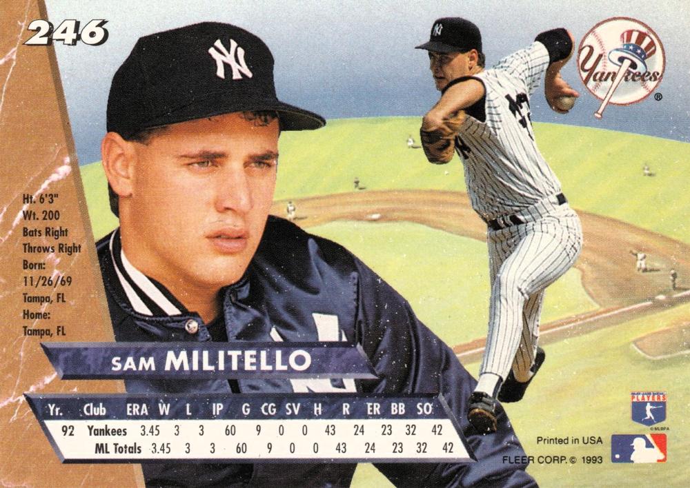 Sam Militello  baseball card collectible - Main Image 2