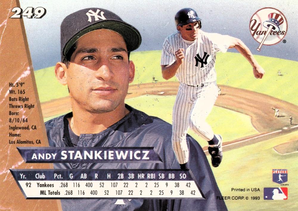 Andy Stankiewicz  baseball card collectible - Main Image 2