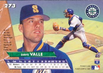Dave Valle  baseball card collectible - Main Image 2