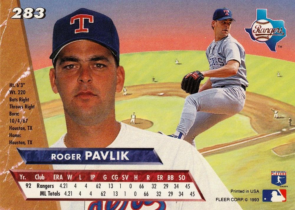 Roger Pavlik  baseball card collectible - Main Image 2