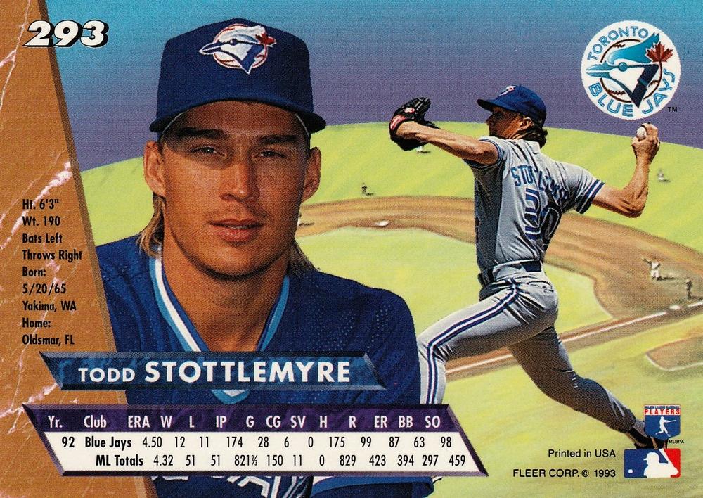 Todd Stottlemyre  baseball card collectible - Main Image 2