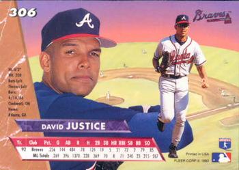 David Justice  baseball card collectible - Main Image 2