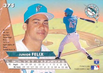 Junior Felix  baseball card collectible - Main Image 2