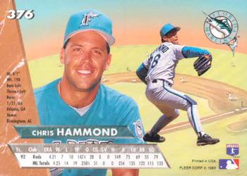 Chris Hammond  baseball card collectible - Main Image 2