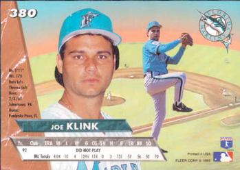Joe Klink  baseball card collectible - Main Image 2