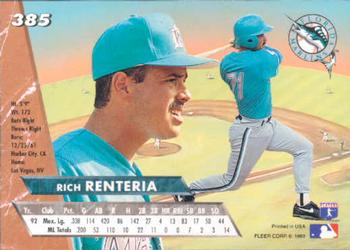 Rich Renteria  baseball card collectible - Main Image 2