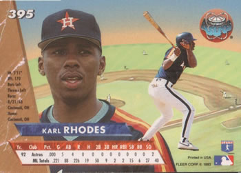 Karl Rhodes  baseball card collectible - Main Image 2