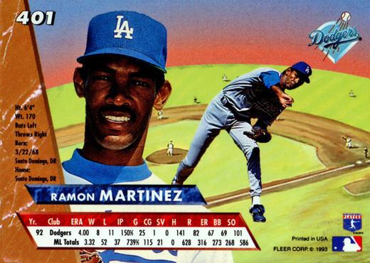 Ramon Martinez  baseball card collectible - Main Image 2