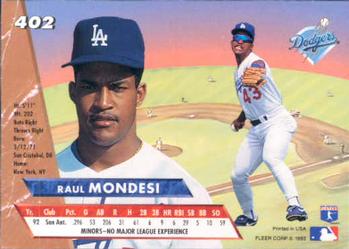 Raul Mondesi  baseball card collectible - Main Image 2