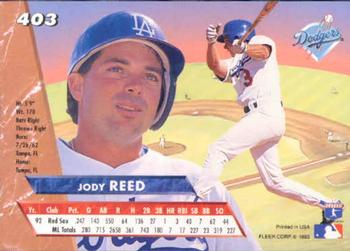 Jody Reed  baseball card collectible - Main Image 2