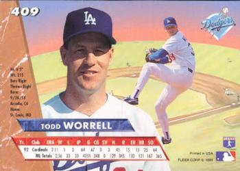 Todd Worrell  baseball card collectible - Main Image 2