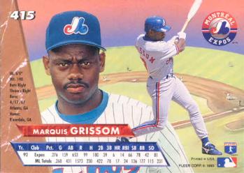 Marquis Grissom  baseball card collectible - Main Image 2
