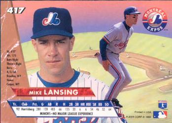 Mike Lansing  baseball card collectible - Main Image 2