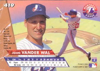 John Vander Wal  baseball card collectible - Main Image 2
