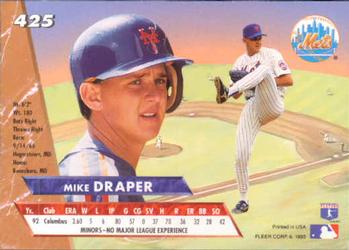 Mike Draper  baseball card collectible - Main Image 2