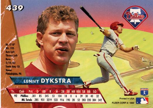 Lenny Dykstra  baseball card collectible - Main Image 2