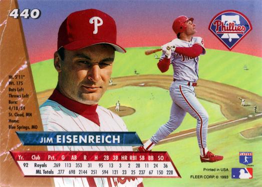 Jim Eisenreich  baseball card collectible - Main Image 2