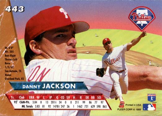 Danny Jackson  baseball card collectible - Main Image 2