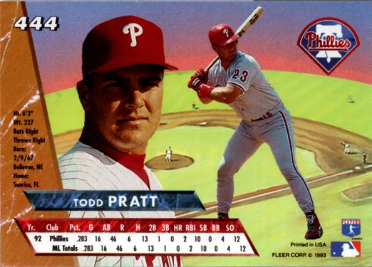Todd Pratt  baseball card collectible - Main Image 2